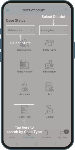 search by Case Type